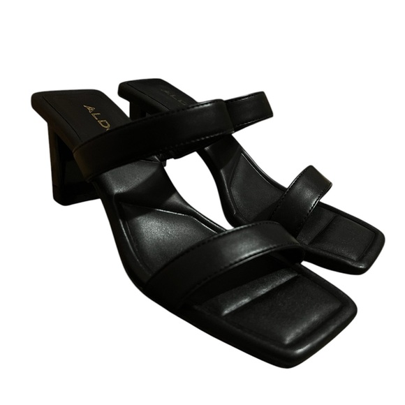 Aldo Black Ranalassi Block Heel Mules - Picture 1 of 5
